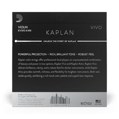 D'Addario Kaplan Vivo Violin String Set, 4/4 Scale, Medium Tension