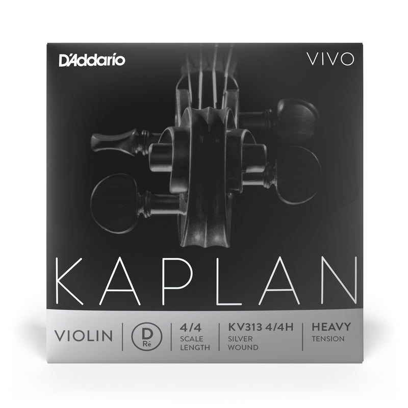 D'Addario Kaplan Vivo Violin D String, 4/4 Scale, Heavy Tension