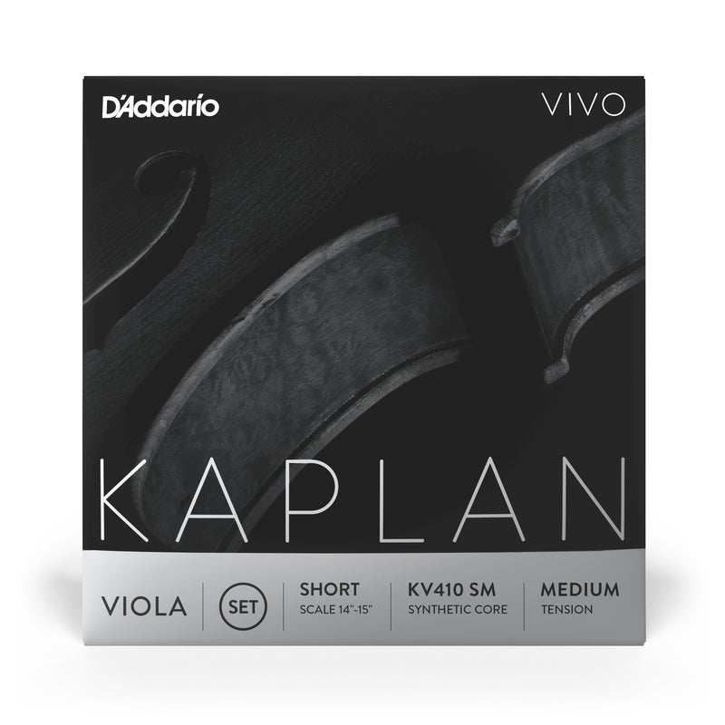D'Addario Kaplan Vivo Viola String Set, Short Scale, Medium Tension