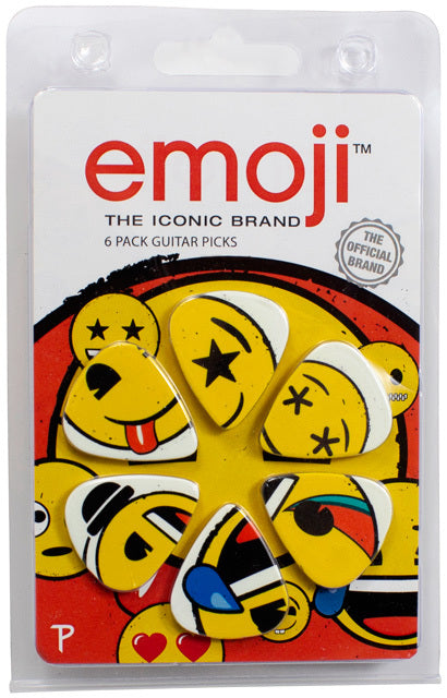 Perris 6-Pack "Emoji Yellow Faces" Licensed Guitar Picks Pack