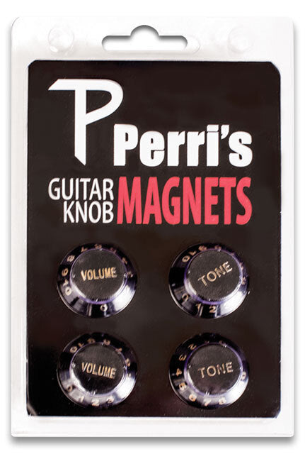 Perris Black Guitar Knob Fridge Magnets (4-Pack)