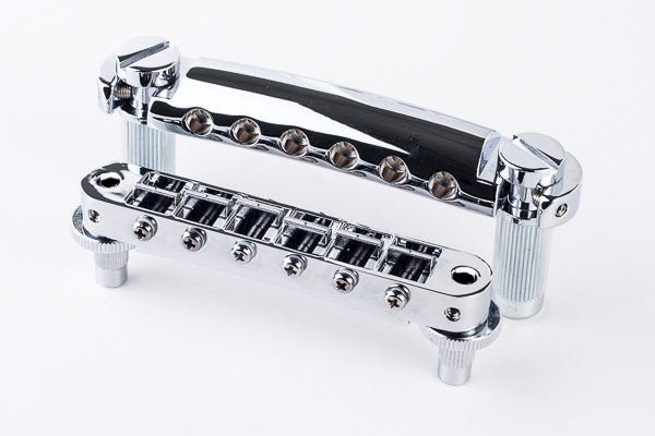TonePros Tune-O-Matic/Tailpiece set Standard (Small Post/Notched Saddles) Chrome (Old code Tp-LPCM04-C)