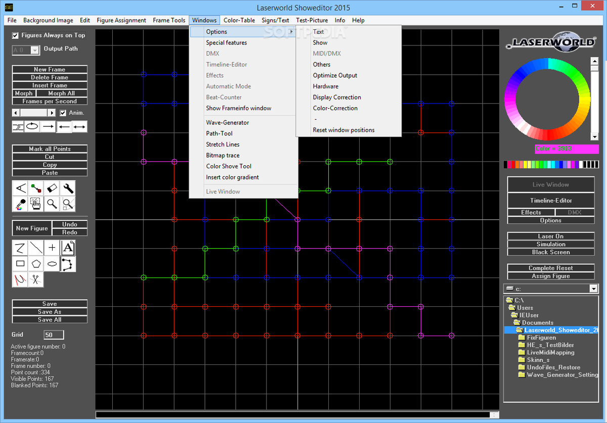 Laserworld ShowNET with Showeditor Laser Control Software
