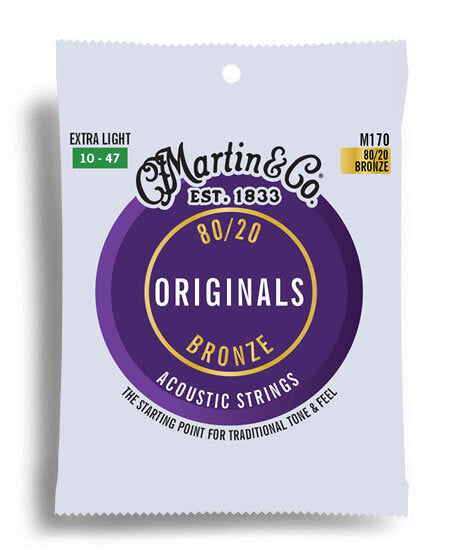 Martin Originals 80/20 Bronze Extra Light Guitar String Set (10-47)