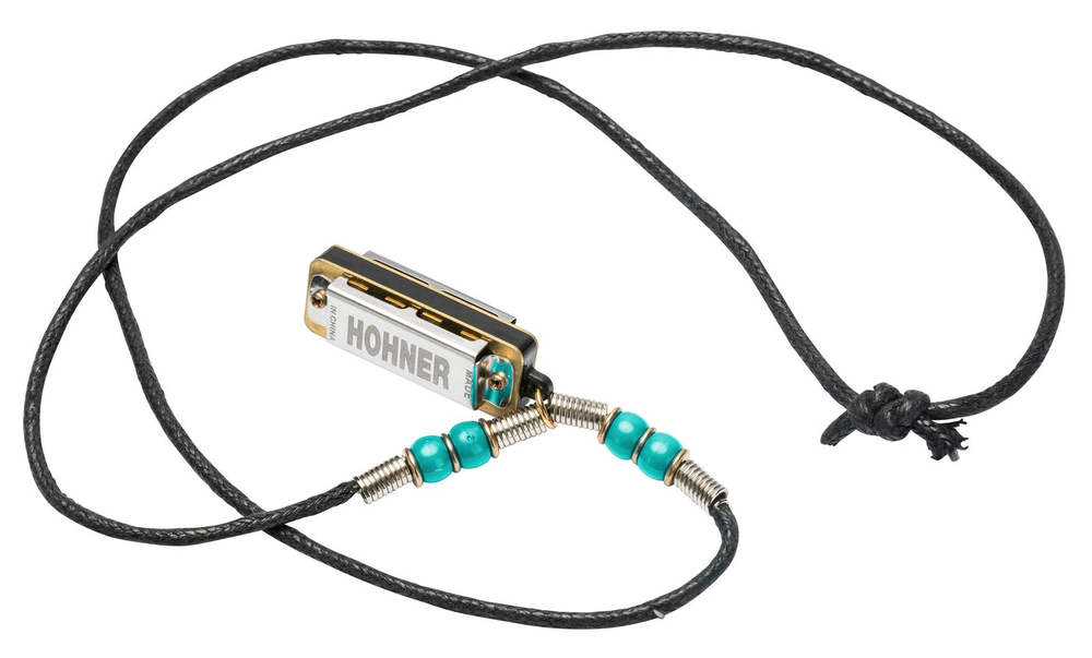 Hohner Mini Harmonica Necklace Light Blue