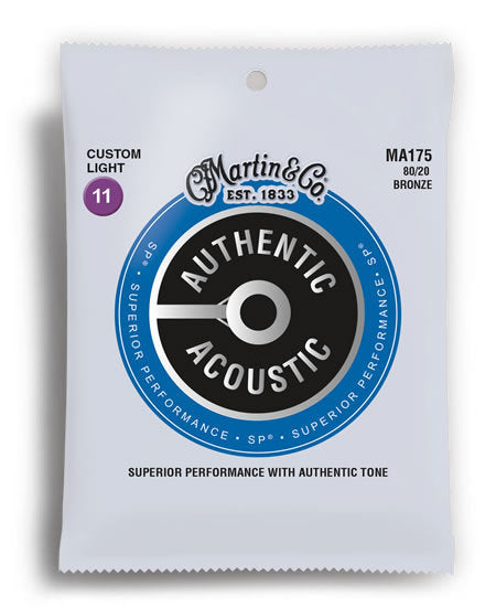 Martin Authentic Acoustic SP 80/20 Bronze Custom Light Guitar String Set (11-52)