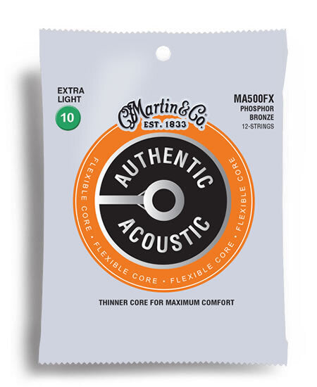 Martin Authentic Acoustic Flexible Core 92/8 Phosphor Bronze Extra Light 12-String Set (10-54)