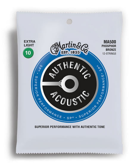 Martin Authentic Acoustic SP 92/8 Phosphor Bronze Extra Light 12-String Guitar String Set (10-47)