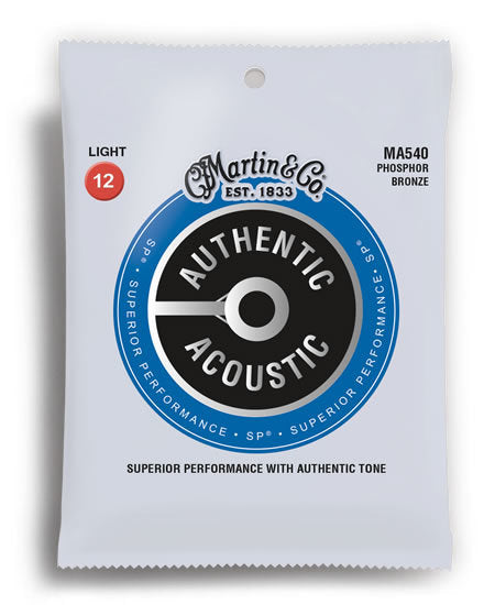 Martin Authentic Acoustic SP 92/8 Phosphor Bronze Light Guitar String Set (12-54)