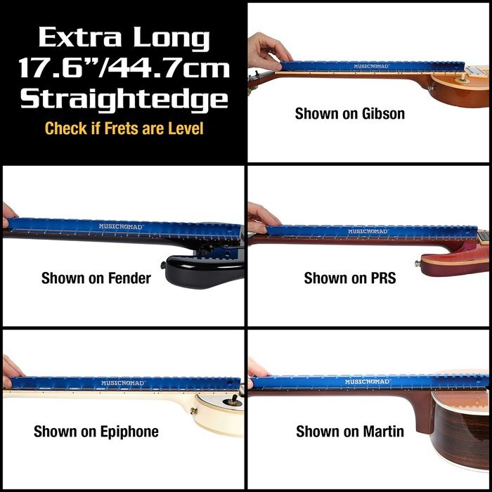 Music Nomad "Tri-Beam" 3 in 1 Dual Notched Straight Edge & Precision Straightedge