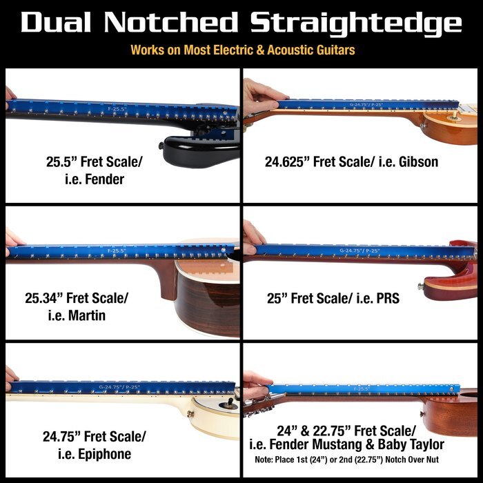 Music Nomad "Tri-Beam" 3 in 1 Dual Notched Straight Edge & Precision Straightedge