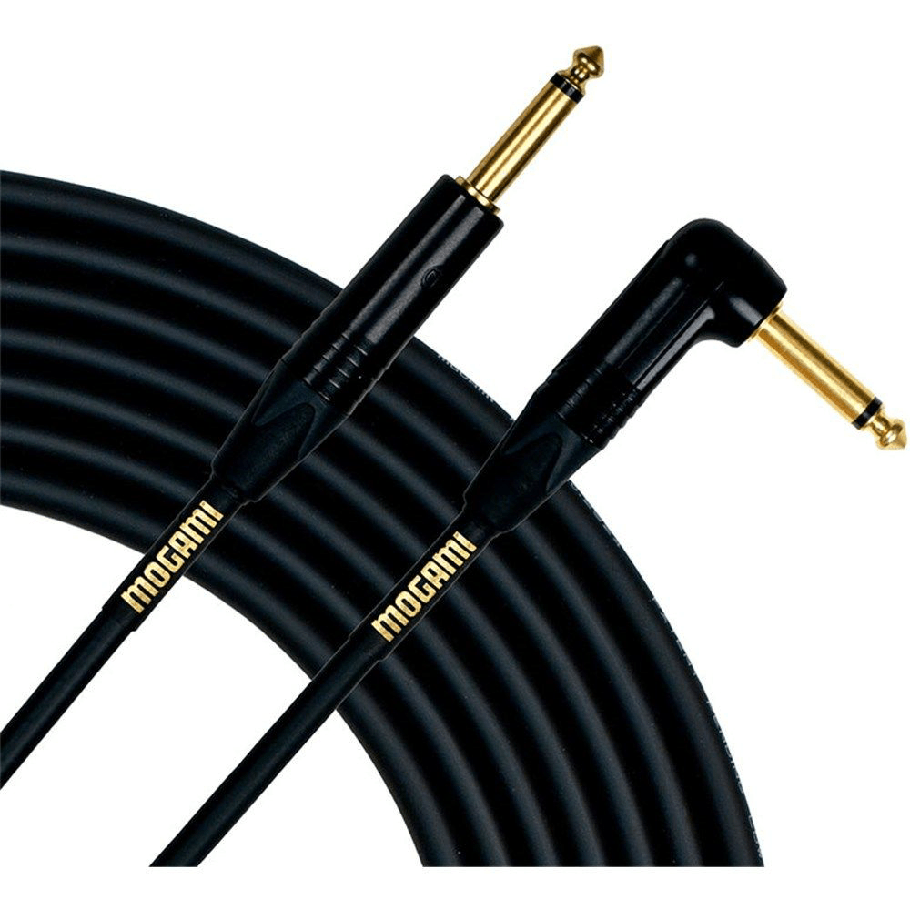 Mogami 3FT Gold Instrument Cable Right Angle to Straight