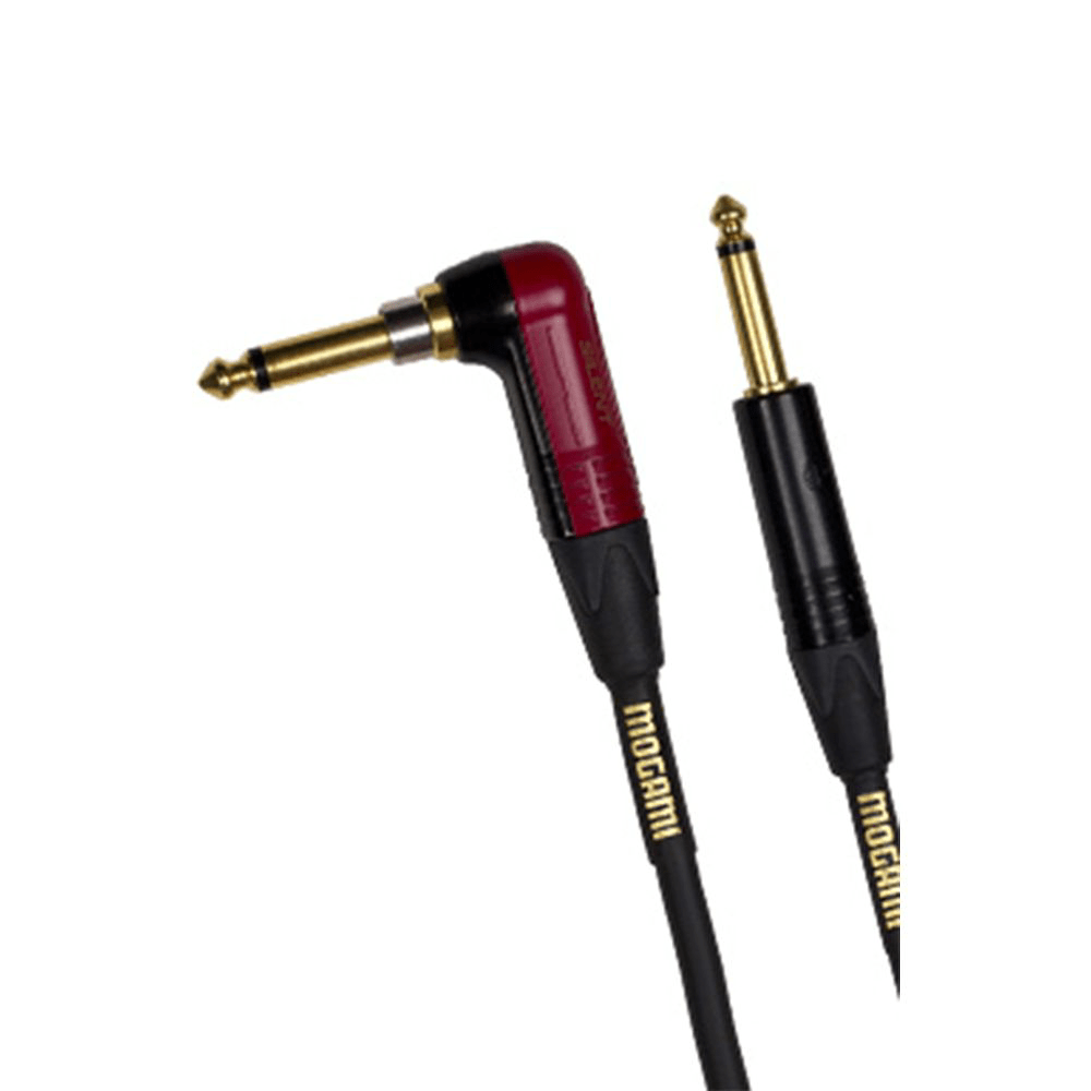Mogami 10FT Gold Instrument Cable Straight Silent Right Angle