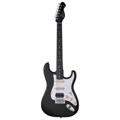 MOOER MSC10 ST-STYLE ELECTRIC GUITAR (BLACK/WHITE SCRATCH PLATE)