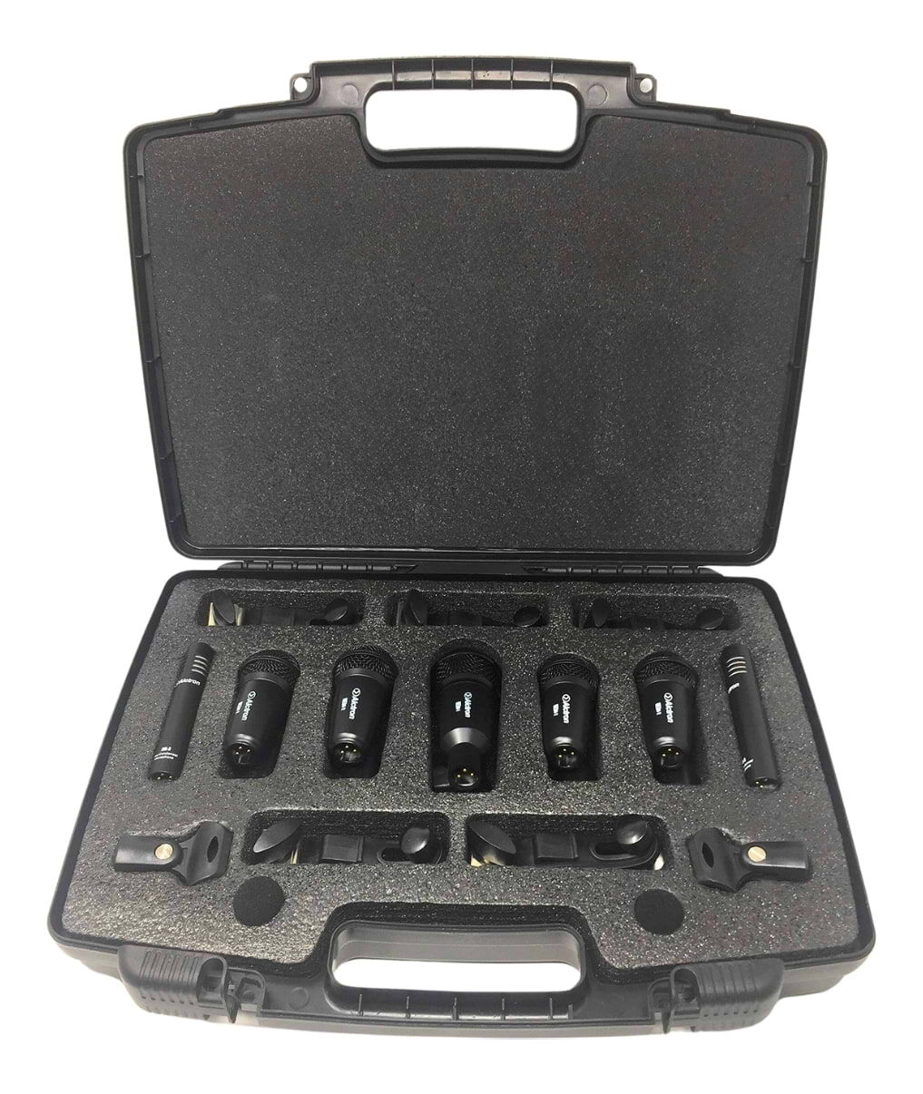 7 Piece Drum Kit Microphone Set w/ Cables and Stage Box