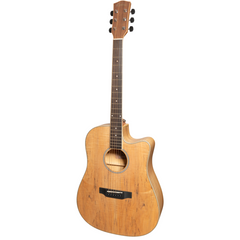 Martinez '31 Series' Spalted Maple Acoustic-Electric Dreadnought Cutaway Guitar (Natural Satin)