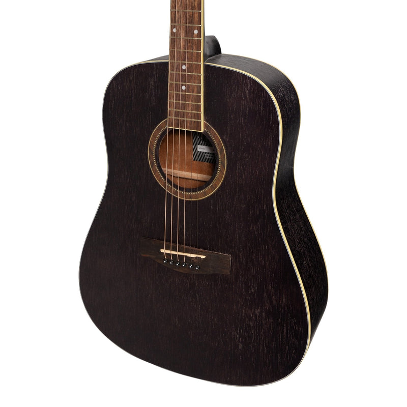 Martinez '41 Series' Dreadnought Acoustic Guitar (Black)