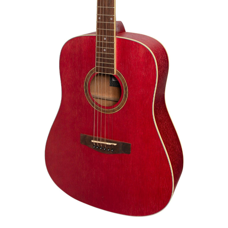 Martinez '41 Series' Dreadnought Acoustic Guitar Pack (Pink)