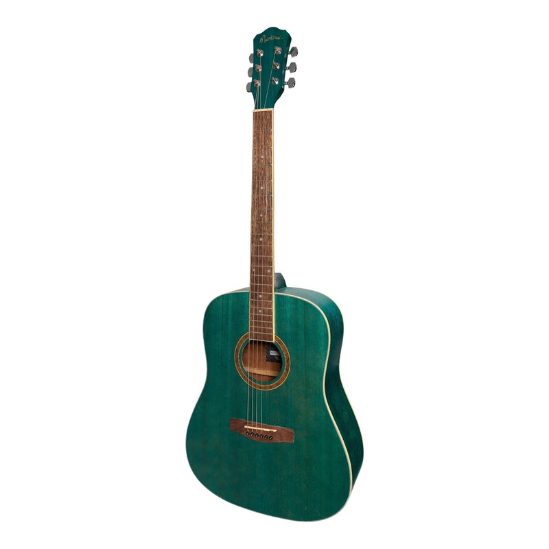 Martinez '41 Series' Dreadnought Acoustic Guitar Pack (Teal Green)