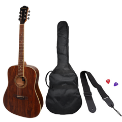 Martinez '41 Series' Dreadnought Acoustic Guitar Pack with Built-in Tuner (Rosewood)