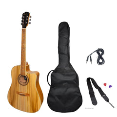 Martinez '41 Series' Dreadnought Cutaway Acoustic-Electric Guitar Pack (Jati-Teakwood)