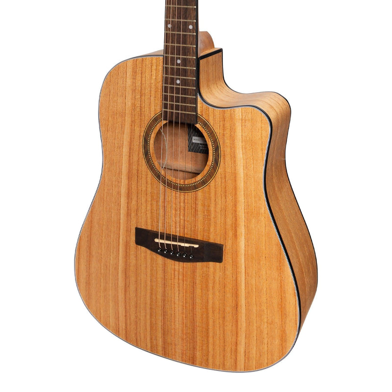 Martinez '41 Series' Dreadnought Cutaway Acoustic-Electric Guitar Pack (Mindi-Wood)