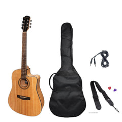 Martinez '41 Series' Dreadnought Cutaway Acoustic-Electric Guitar Pack (Mindi-Wood)