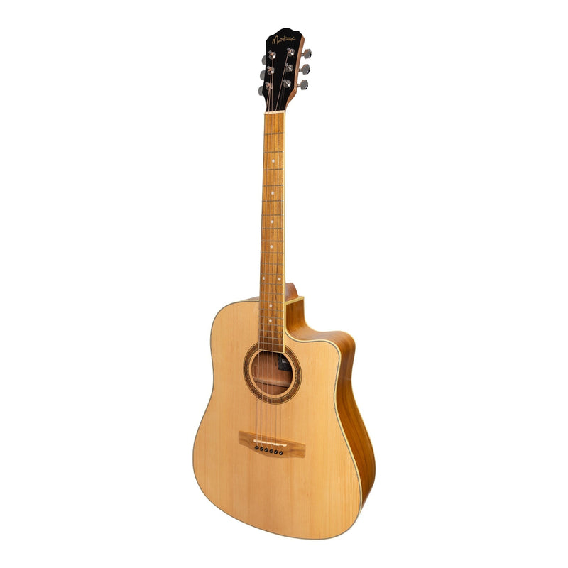 Martinez '41 Series' Dreadnought Cutaway Acoustic-Electric Guitar Pack (Spruce/Jati-Teakwood)