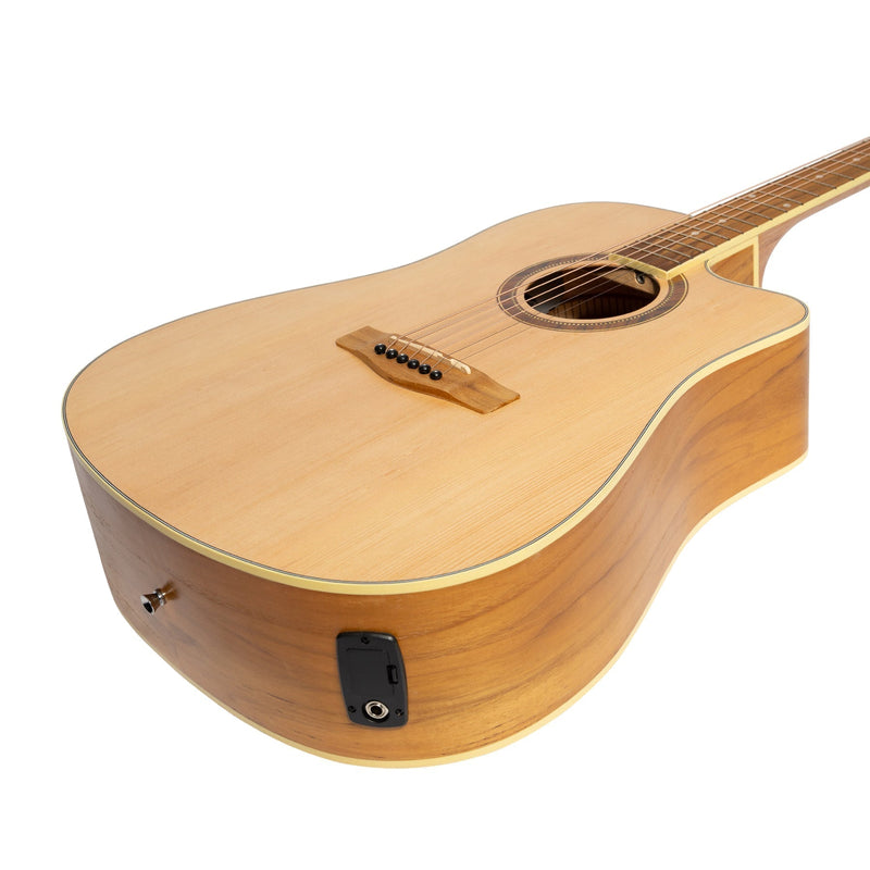 Martinez '41 Series' Dreadnought Cutaway Acoustic-Electric Guitar Pack (Spruce/Jati-Teakwood)