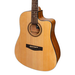 Martinez '41 Series' Dreadnought Cutaway Acoustic-Electric Guitar Pack (Spruce/Koa)