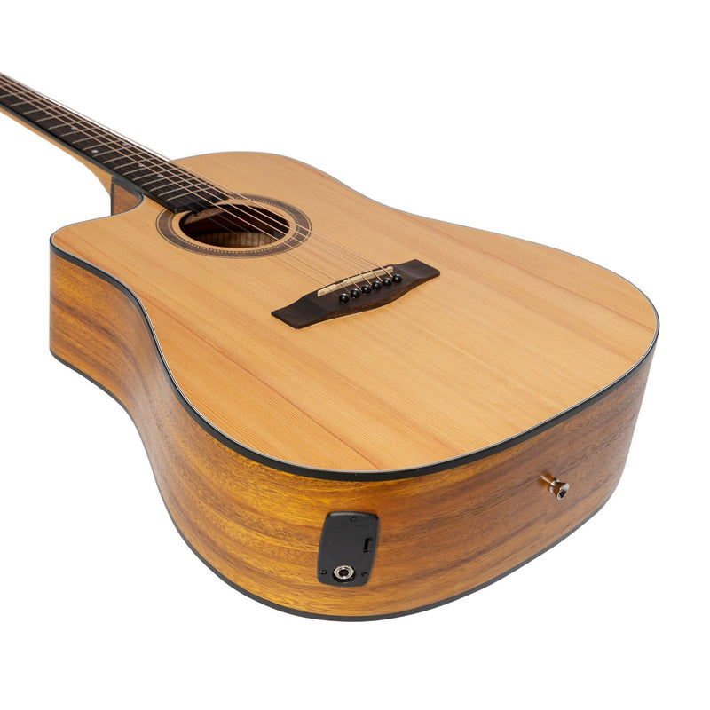 Martinez '41 Series' Left Handed Dreadnought Cutaway Acoustic-Electric Guitar (Spruce/Koa)