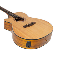 Martinez '41 Series' Left Handed Folk Size Cutaway Acoustic-Electric Guitar (Spruce/Koa)