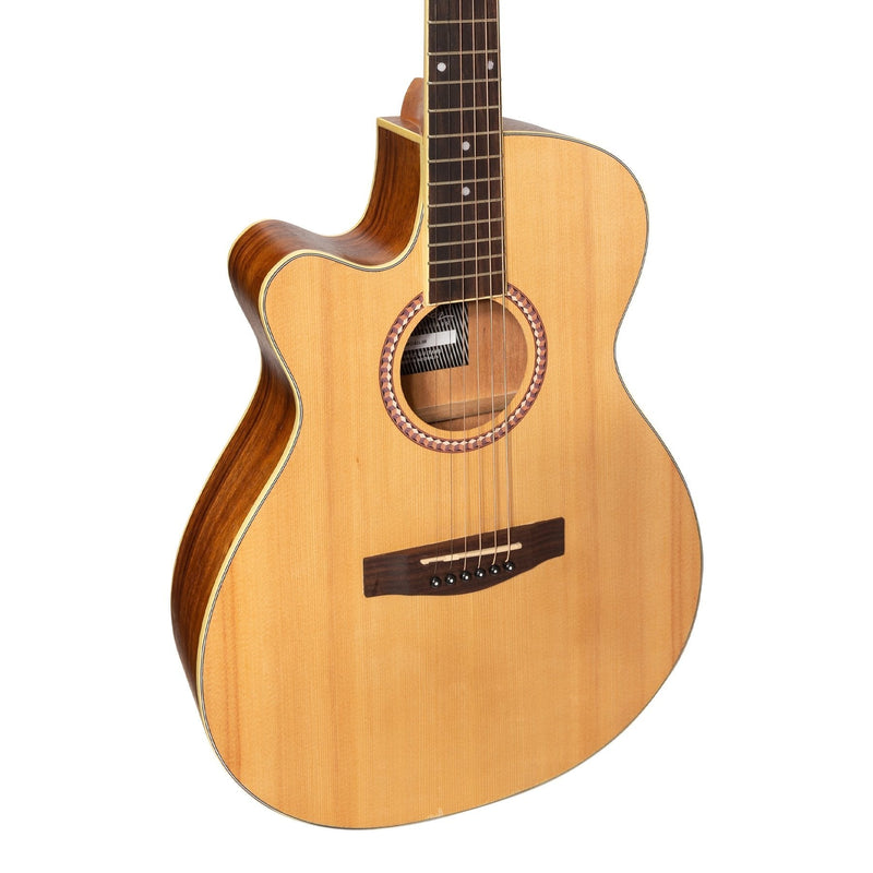 Martinez '41 Series' Left Handed Folk Size Cutaway Acoustic-Electric Guitar (Spruce/Rosewood)