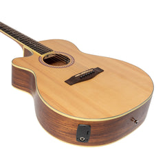 Martinez '41 Series' Left Handed Folk Size Cutaway Acoustic-Electric Guitar (Spruce/Rosewood)