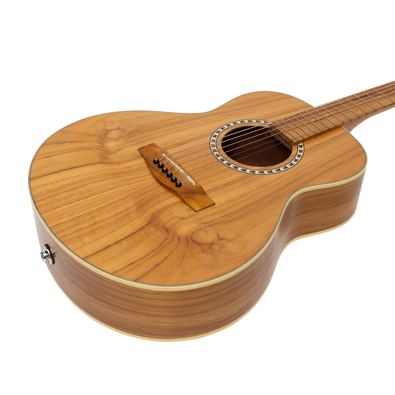 Martinez Acoustic-Electric Short Scale Guitar (Jati-Teakwood)