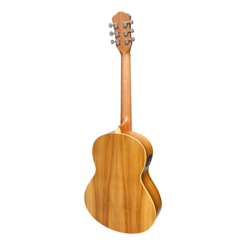 Martinez Acoustic 'Little-Mini' Folk Guitar Pack with Built-In Tuner (Jati-Teakwood)