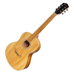 Martinez Acoustic 'Little-Mini' Folk Guitar Pack with Built-In Tuner (Jati-Teakwood)