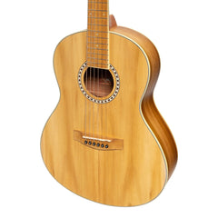 Martinez Acoustic 'Little-Mini' Folk Guitar Pack with Built-In Tuner (Jati-Teakwood)