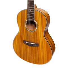 Martinez Acoustic 'Little-Mini' Folk Guitar with Built-In Tuner (Koa)