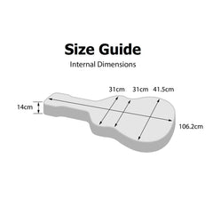 Martinez Deluxe Shaped Acoustic Guitar Polyfoam Case (Silver)