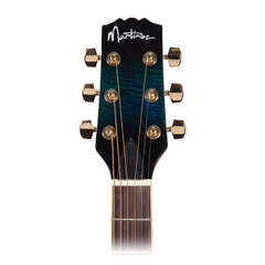 Martinez 'Flame Finish' Acoustic-Electric Roundback Cutaway Guitar (Blueburst)