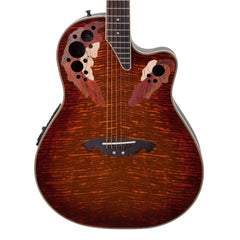 Martinez 'Flame Finish' Acoustic-Electric Roundback Cutaway Guitar (Honeyburst)