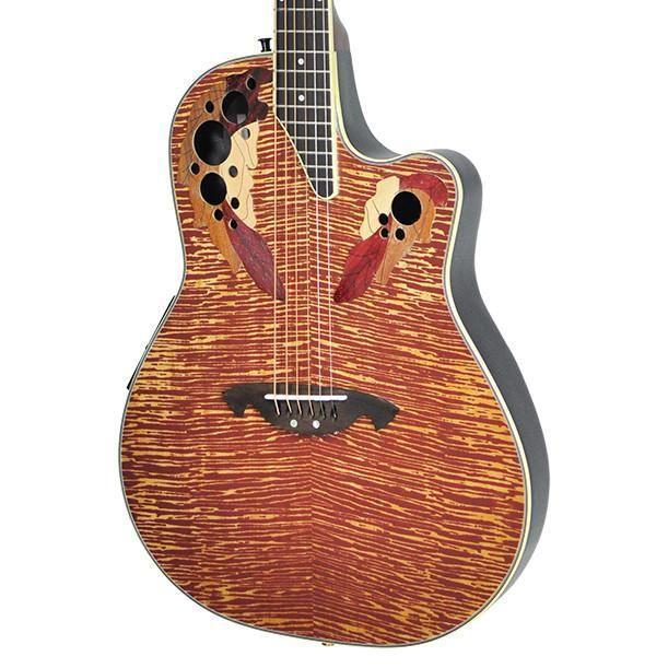 Martinez 'Flame Finish' Acoustic-Electric Roundback Cutaway Guitar (Natural Gloss)