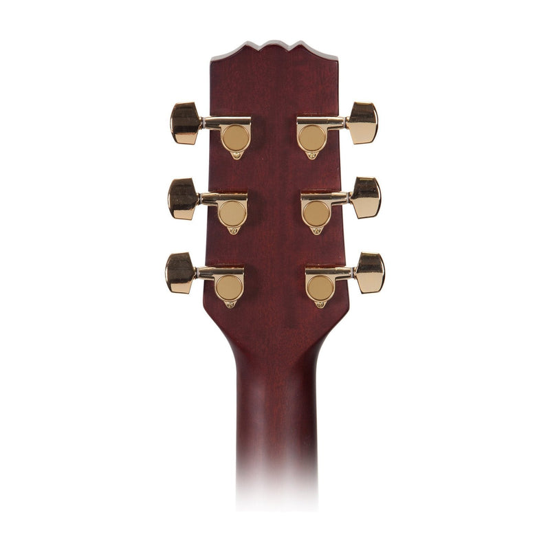 Martinez 'Flame Finish' Acoustic-Electric Roundback Cutaway Guitar (Transparent Black)