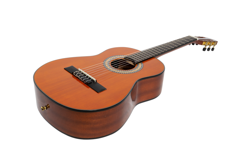 Martinez G-Series 1/2 Size Student Classical Guitar Pack with Built In Tuner (Amber-Gloss)