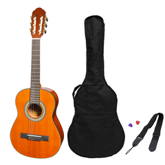 Martinez G-Series 1/2 Size Student Classical Guitar Pack with Built In Tuner (Amber-Gloss)