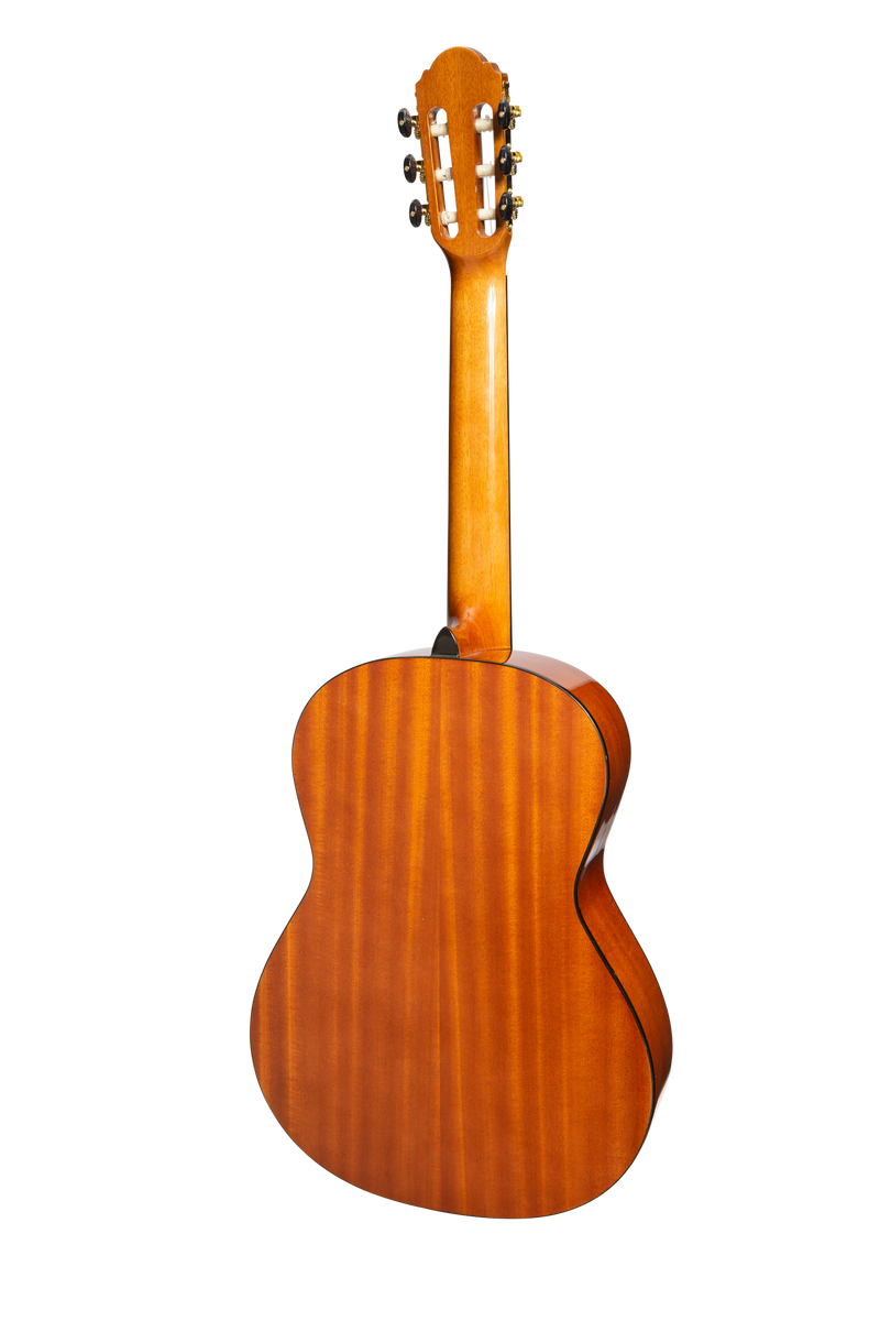 Martinez G-Series Left Handed 3/4 Size Student Classical Guitar Pack with Built In Tuner (Natural-Gloss)
