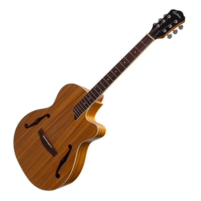 Martinez Jazz Hybrid Acoustic-Electric Small Body Cutaway Guitar (Koa)