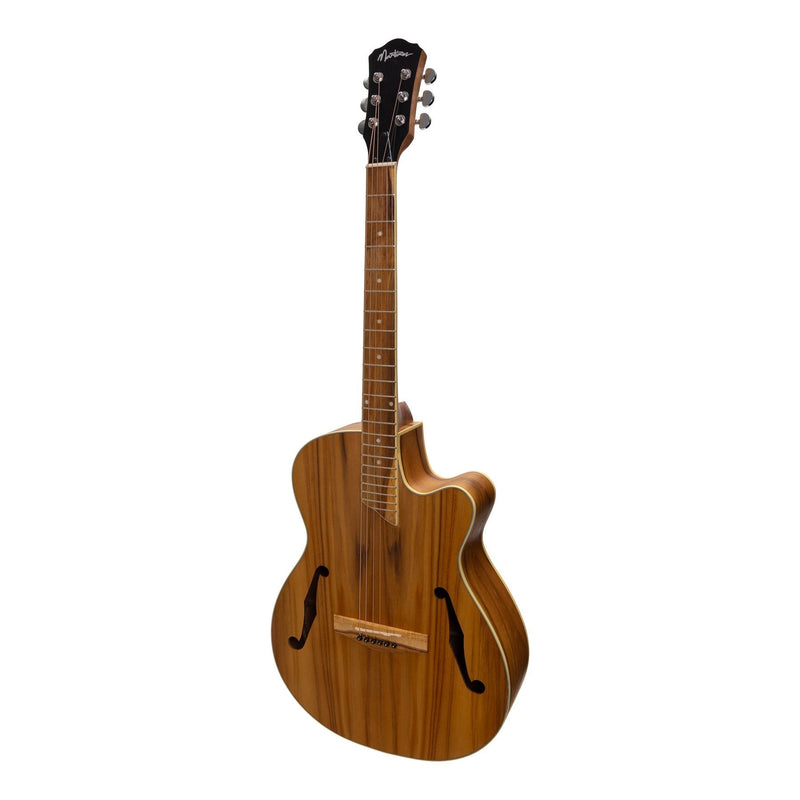 Martinez Jazz Hybrid Acoustic Small Body Cutaway Guitar (Jati-Teakwood)