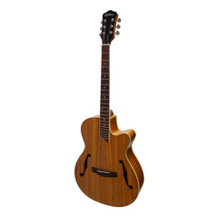 Martinez Jazz Hybrid Acoustic Small Body Cutaway Guitar (Koa)